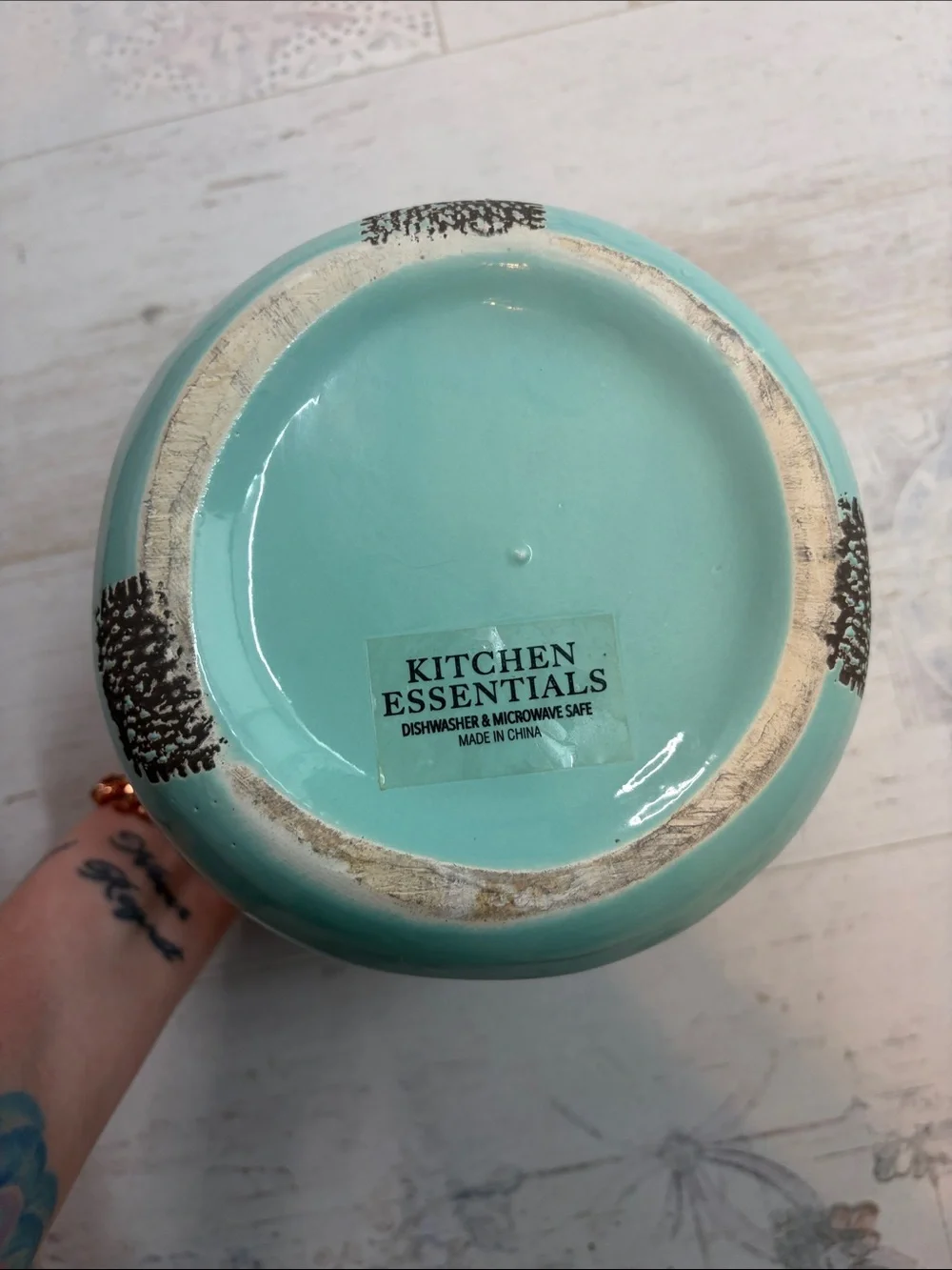 Kitchen Essentials Teal Mason Jar Ceramic Utensil Holder Vase